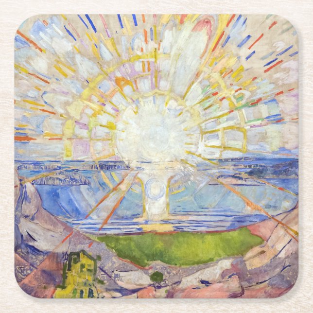 Dessous De Verre Carré Edvard Munch - Le Soleil 1911 (Devant)