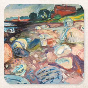 Dessous De Verre Carré Edvard Munch - Rive avec Maison Rouge