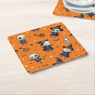 Dessous De Verre Carré Éffrayant Chic Halloween Coussin - Festive