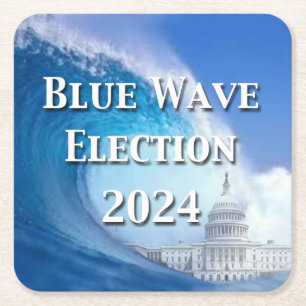 Dessous De Verre Carré Élection Blue Wave 2024