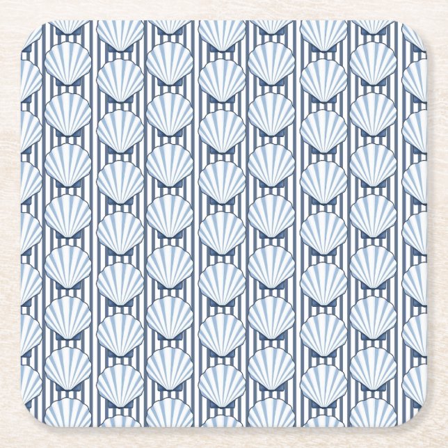 Dessous De Verre Carré Élégance Shell Stripe ! (Devant)