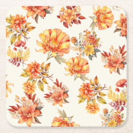 Dessous De Verre Carré Elegant Autumn Floral