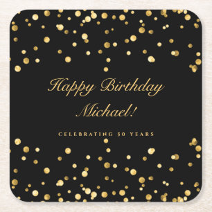 Dessous De Verre Carré Elégant Black and Gold 50e anniversaire