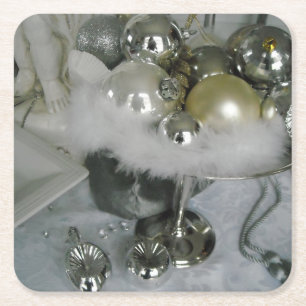 Dessous De Verre Carré Élégant centre de Noël