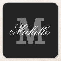 Élégant dessous de verre de papier monogramme pers