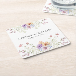 Dessous De Verre Carré Élégant Fleur sauvage de prairie d'été