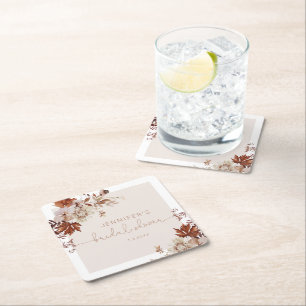 Dessous De Verre Carré Elégante douche nuptiale d'automne rustique