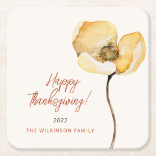 Dessous De Verre Carré Élégante maman d'automne florale Thanksgiving