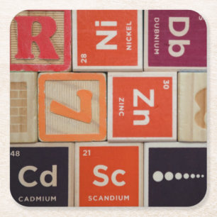 Dessous De Verre Carré Éléments périodiques Science du zinc