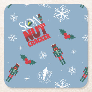 Dessous De Verre Carré Elf "Fils d'un Noisette" Motif d'hiver