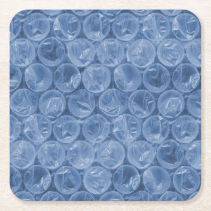 Dessous De Verre Carré Emballage de bulle bleue