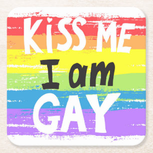 Dessous De Verre Carré Embrasse-moi je suis gay