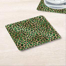 Dessous De Verre Carré Emerald et Gold Safari Series Design 8