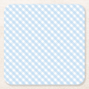 Dessous De Verre Carré en vichy bleu, baby-party
