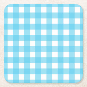 Dessous De Verre Carré En vichy bleu cérusé clair