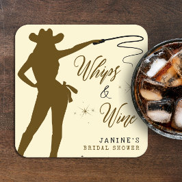 Dessous De Verre Carré Enterrement de vie de jeune fille Cowgirl Whips &