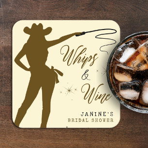 Dessous De Verre Carré Enterrement de vie de jeune fille Cowgirl Whips &