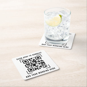 Dessous De Verre Carré Entreprise Scan de code QR
