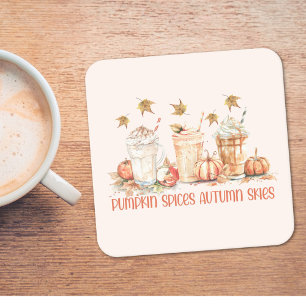 Dessous De Verre Carré Épices citrouilles Automne Boire Drôle Citation