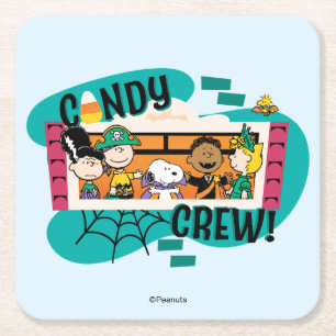 Dessous De Verre Carré Équipe de bonbons Gang de Peanuts Halloween