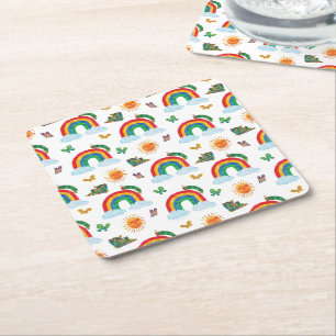 Dessous De Verre Carré Eric Carle   Caterpillar to Rainbow Butfly