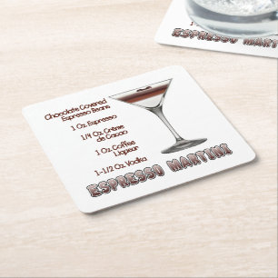 Dessous De Verre Carré Espresso Martini Cocktail Recette Art