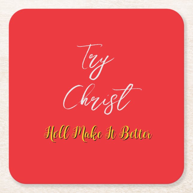 Dessous De Verre Carré Essayez Christ Red (Devant)