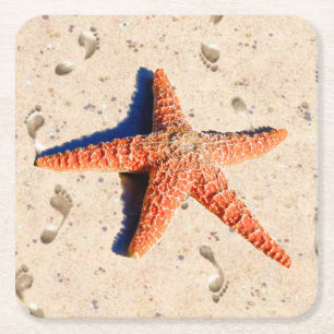 Dessous De Verre Carré Estarfish dans le sable