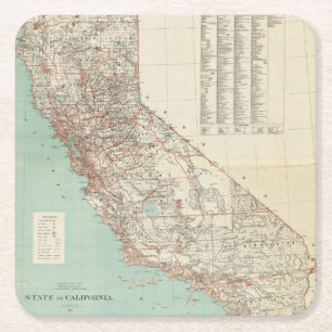 Dessous De Verre Carré État de la Californie 2