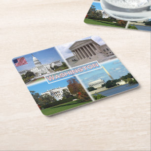 Dessous De Verre Carré États-Unis Washington - Capitol - Cour suprême