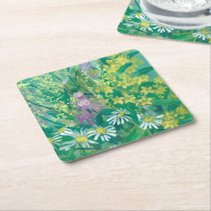 Dessous De Verre Carré Été Fleur de prairie Fleur sauvage Fleurs de prair