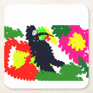 Dessous De Verre Carré Été Toucan
