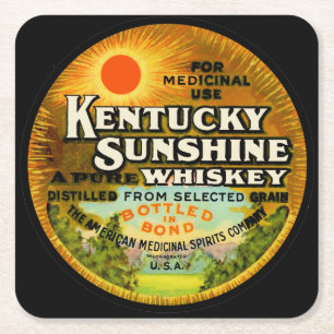 Dessous De Verre Carré Étiquette de Whiskey du Kentucky Vintage