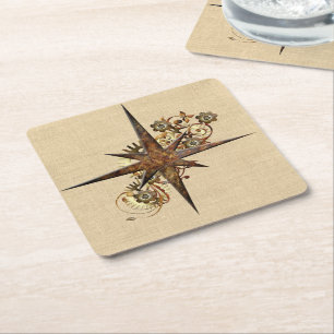 Dessous De Verre Carré Étoile Compass Steampunk