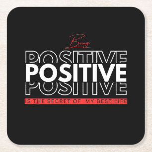 Dessous De Verre Carré Être positif