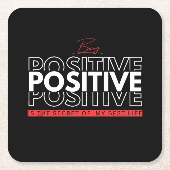 Dessous De Verre Carré Être positif (Devant)