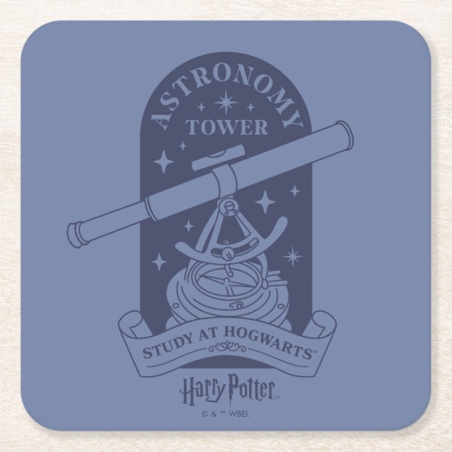 Dessous De Verre Carré Étude à la tour d'astronomie HOGWARTS™ (Devant)