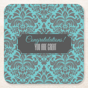 Dessous De Verre Carré Événement Damask personnalisable