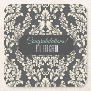 Dessous De Verre Carré Événement Damask personnalisable