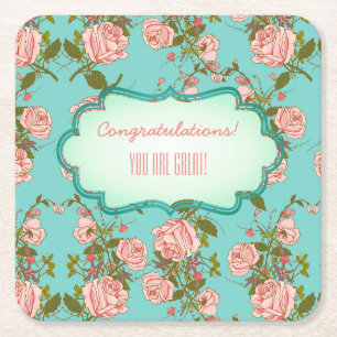Dessous De Verre Carré Événement floral personnalisable
