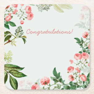 Dessous De Verre Carré Événement floral personnalisable