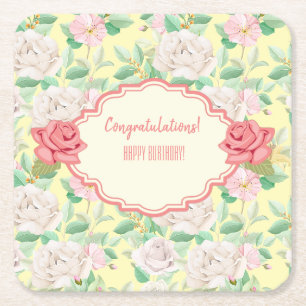 Dessous De Verre Carré Événement floral personnalisable