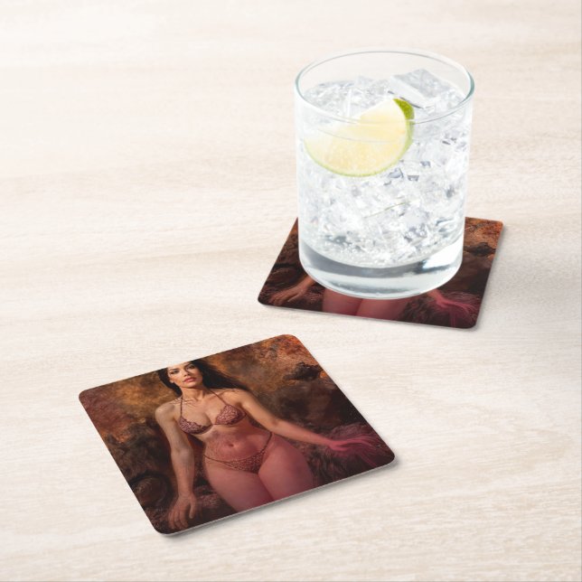 Dessous De Verre Carré Eve's Purgatory paper coaster (En situation)