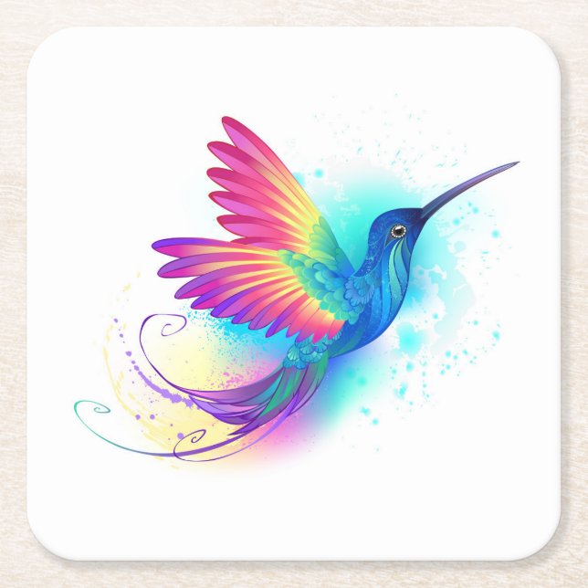 Dessous De Verre Carré Exotic Rainbow Hummingbird (Devant)