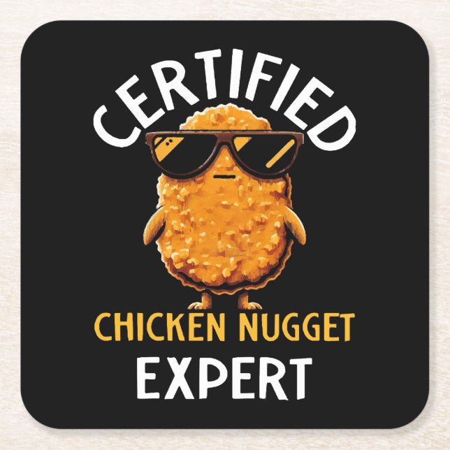 Dessous De Verre Carré Expert certifié en nugget de poulet (Devant)