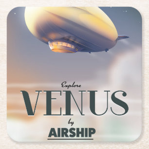 Dessous De Verre Carré Explorer Vénus en dirigeable
