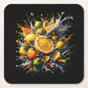 Dessous De Verre Carré Explosion de Citron