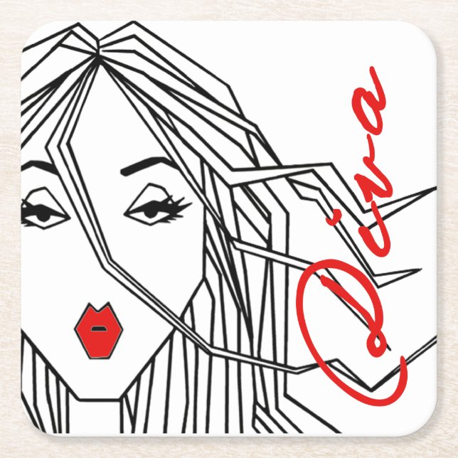 Dessous De Verre Carré Extensions d'une Diva (Devant)