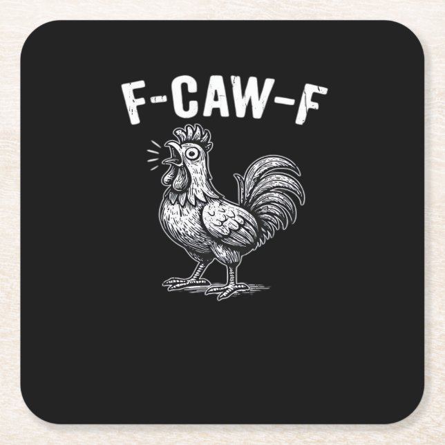 Dessous De Verre Carré F-Caw-F Chicken Retro Graphic (Devant)