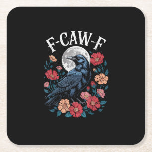 Dessous De Verre Carré F-Caw-F Corbeau Gothique Corbeau Croa Croa pour Ha